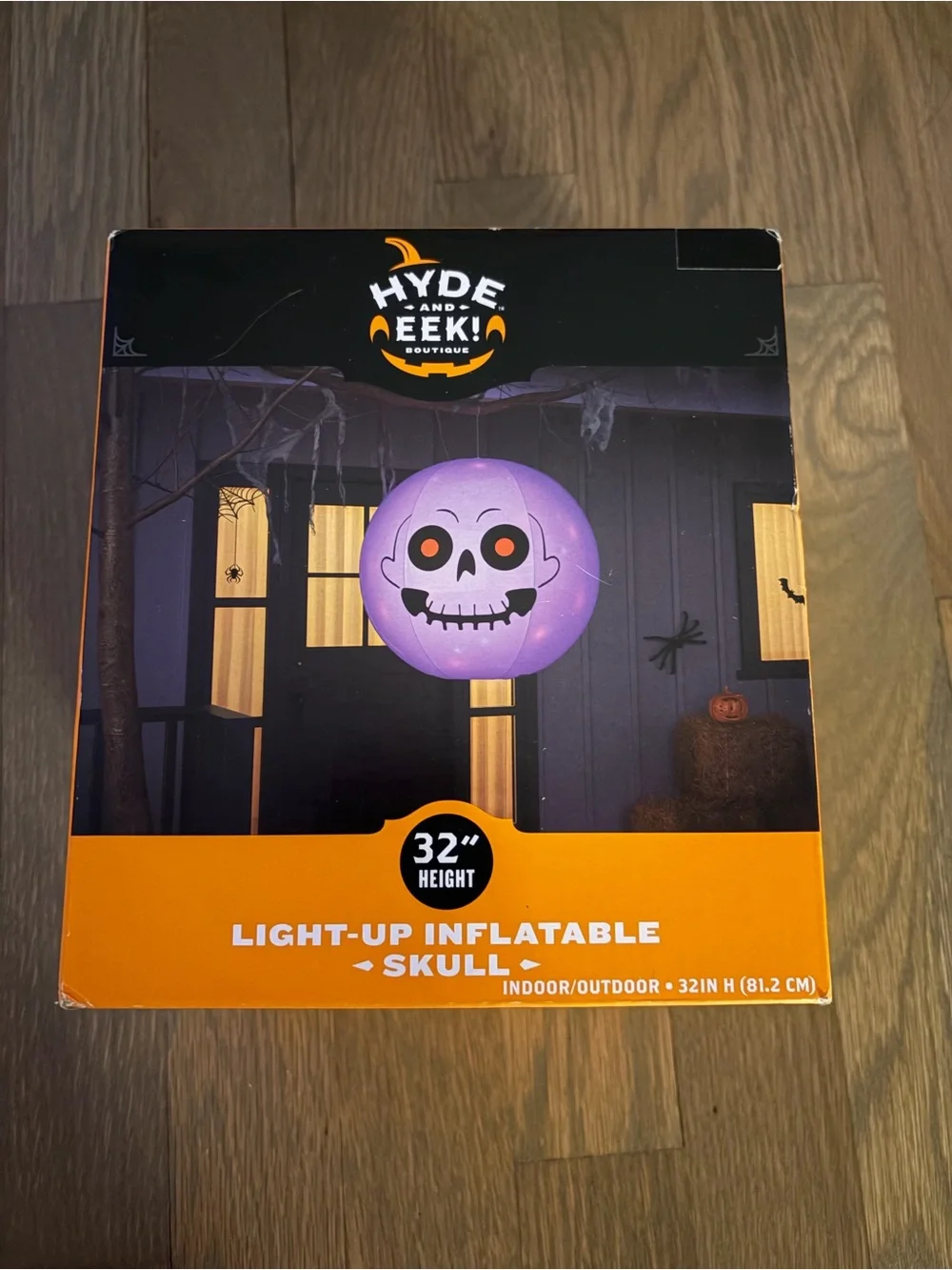 Hyde & EEK Light Up Inflatable Skull Halloween Decor 32” Indoor Outdoor NWT